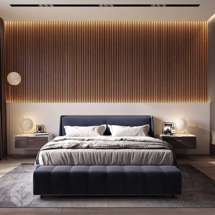 Natural Walnut Acoustic Slat Wood Wall Panels | WVH® – WVH® Australia